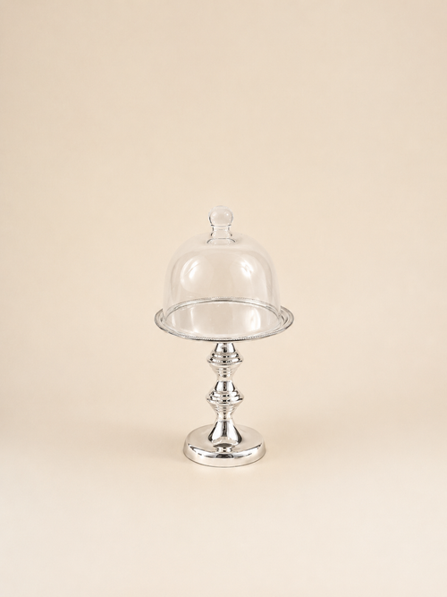 Silver-Plated Cake Stand with Glass Dome, 18 cm – view 2
