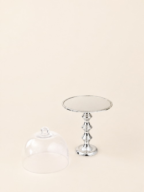 Silver-Plated Cake Stand with Glass Dome, 22 cm – view 2