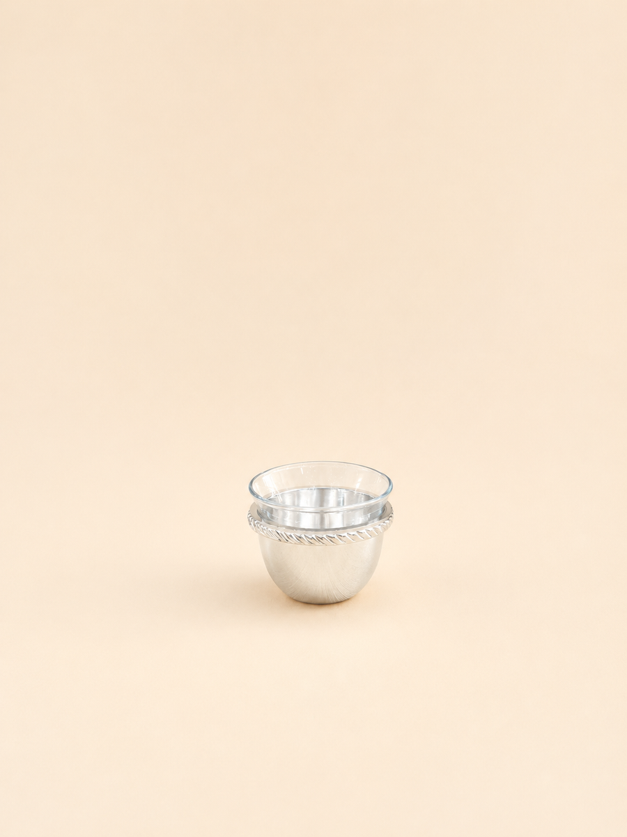 Silver-Plated Arabic Coffee Cup, Glass by Oriental Elegance