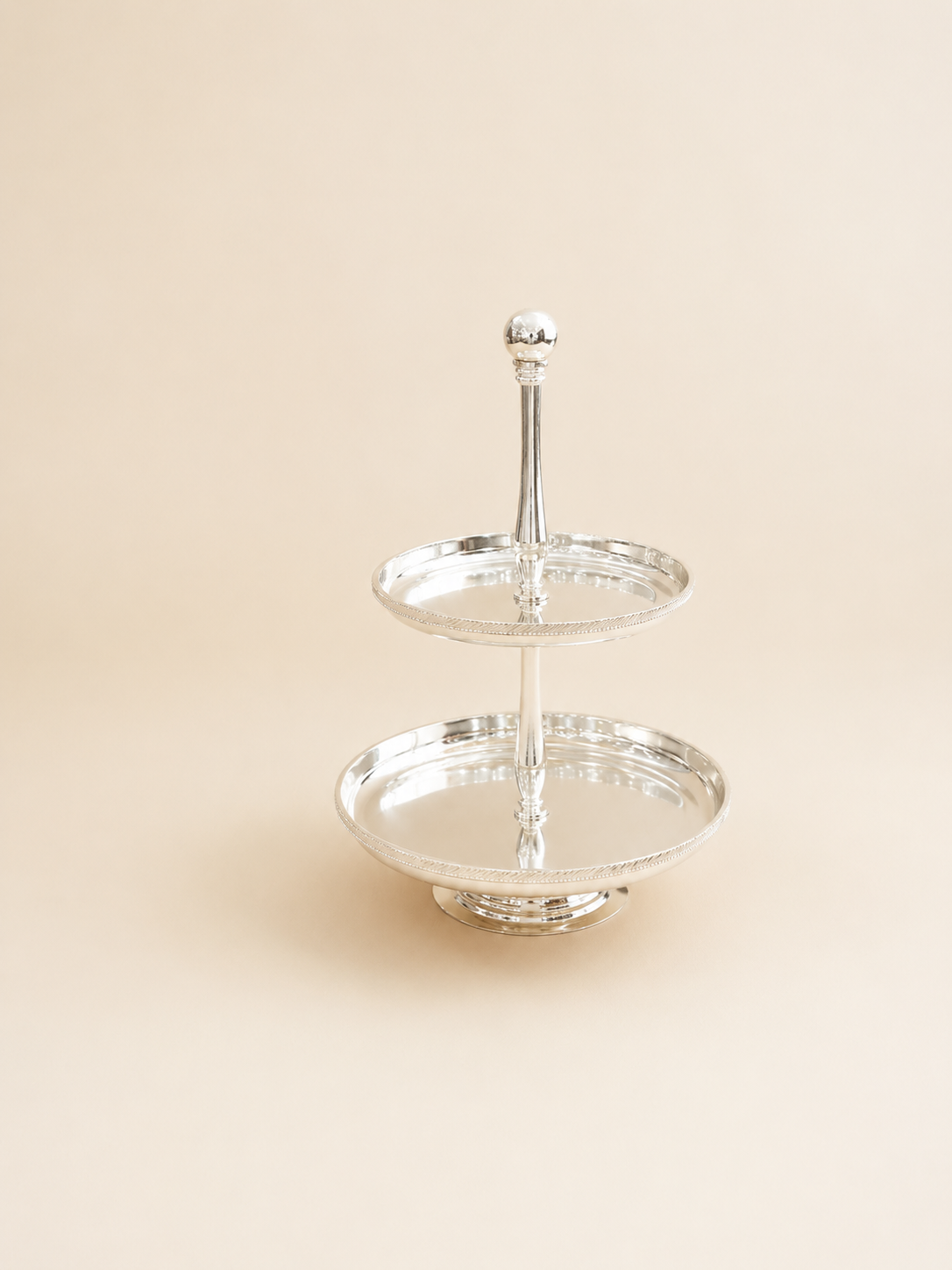 Silver-Plated Two-Tier Cake Stand by Oriental Elegance