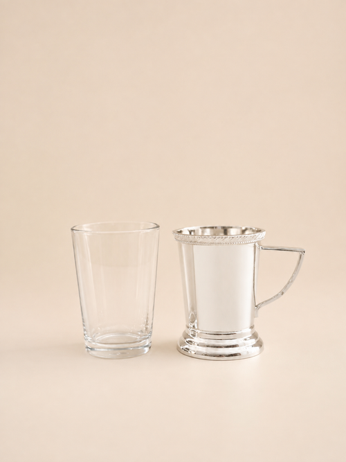 Silver-Plated Cappuccino Glass with Holder – view 2