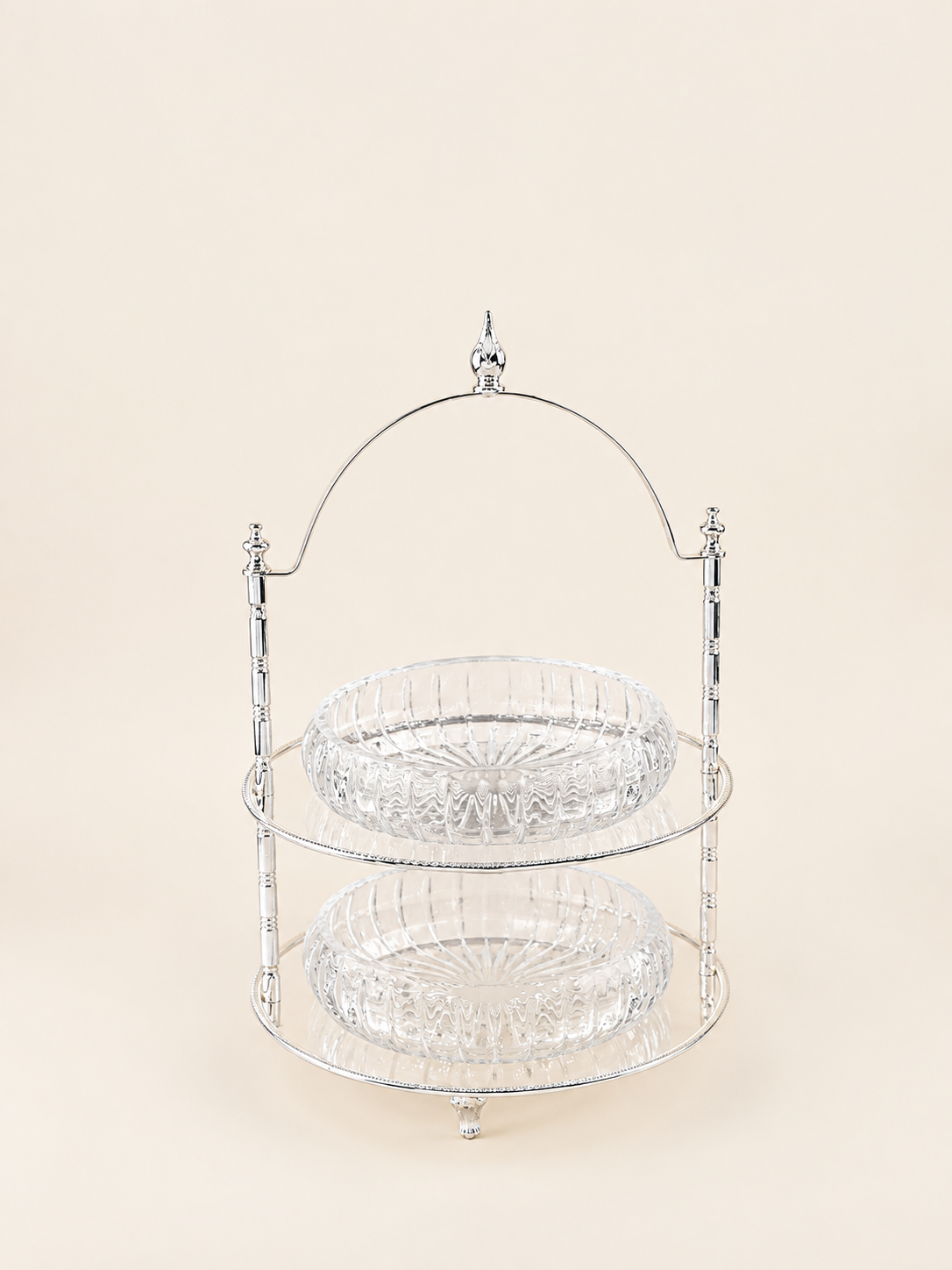 Silver-Plated Two-Tier Serving Stand, 44 cm by Oriental Elegance