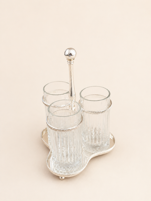 Silver-Plated Cutlery Holder, 3 Glasses – view 2