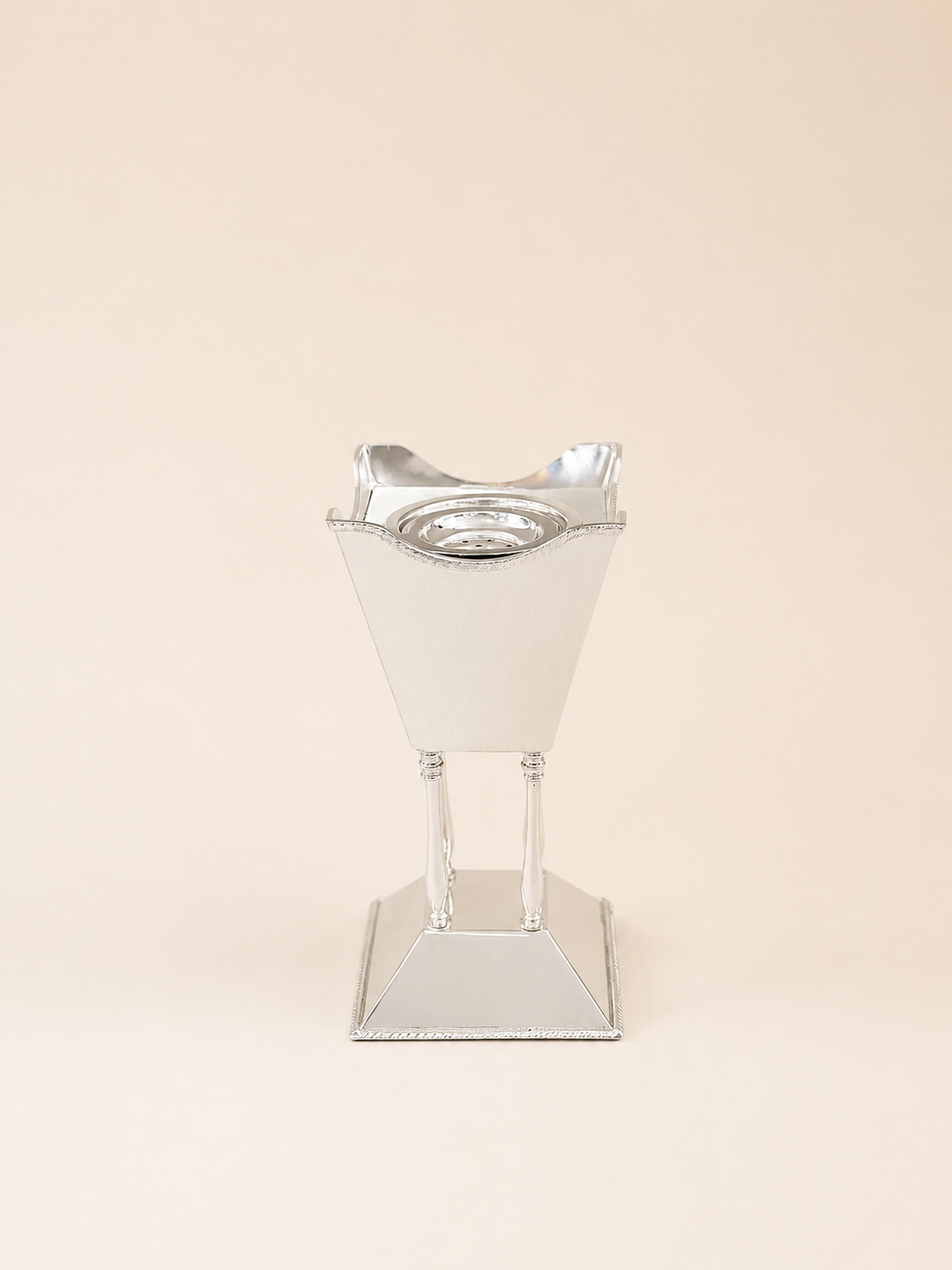 Silver-Plated Pyramid Mabkhra by Oriental Elegance