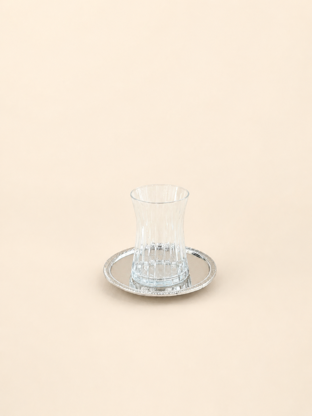 Silver-Plated Tea Glass with Saucer by Oriental Elegance