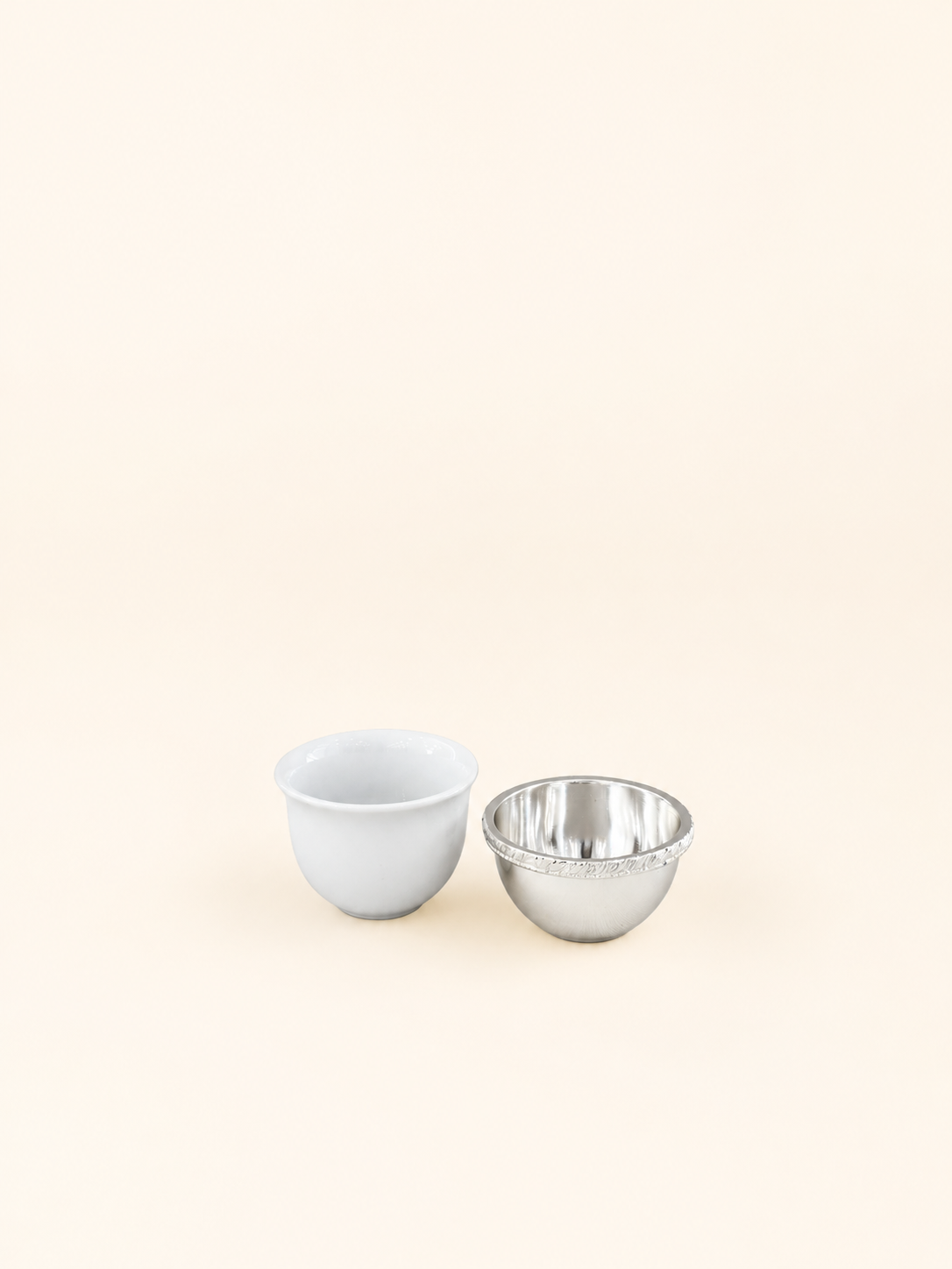 Silver-Plated Arabic Coffee Cup, Porcelain – view 2