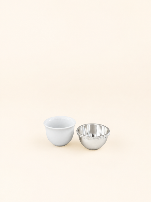 Silver-Plated Arabic Coffee Cup, Porcelain – view 2