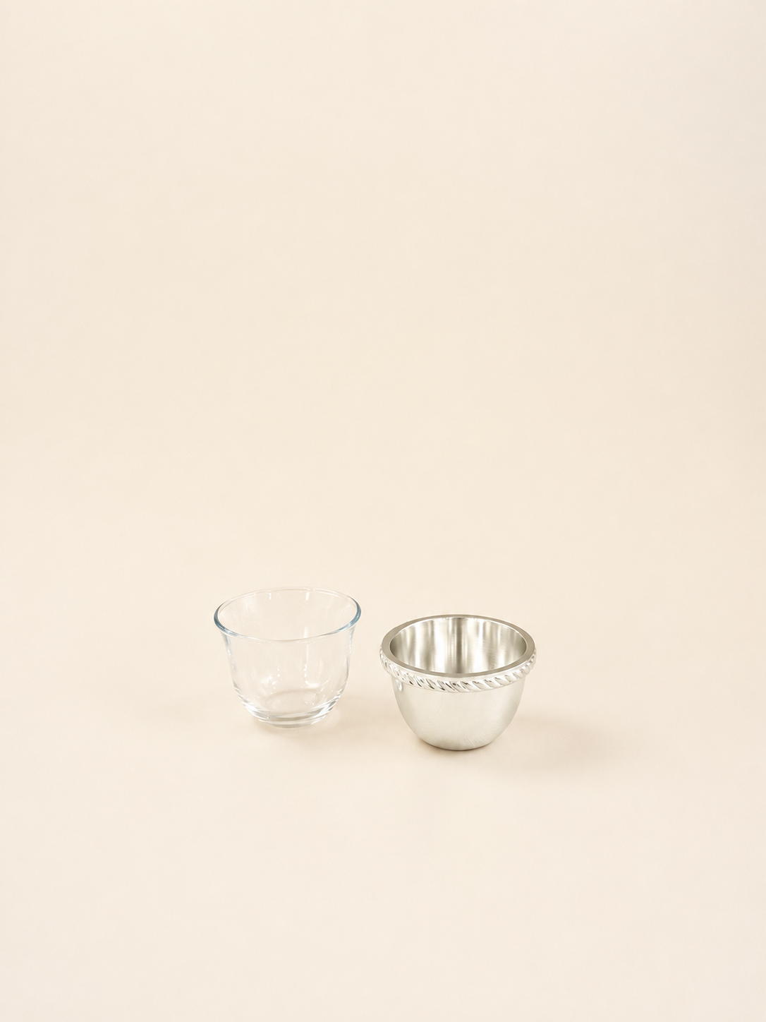 Silver-Plated Arabic Coffee Cup, Glass – view 2
