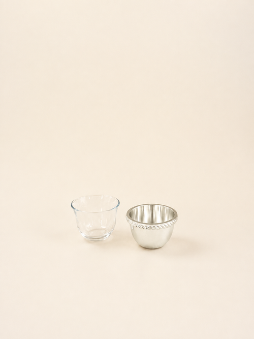 Silver-Plated Arabic Coffee Cup, Glass – view 2