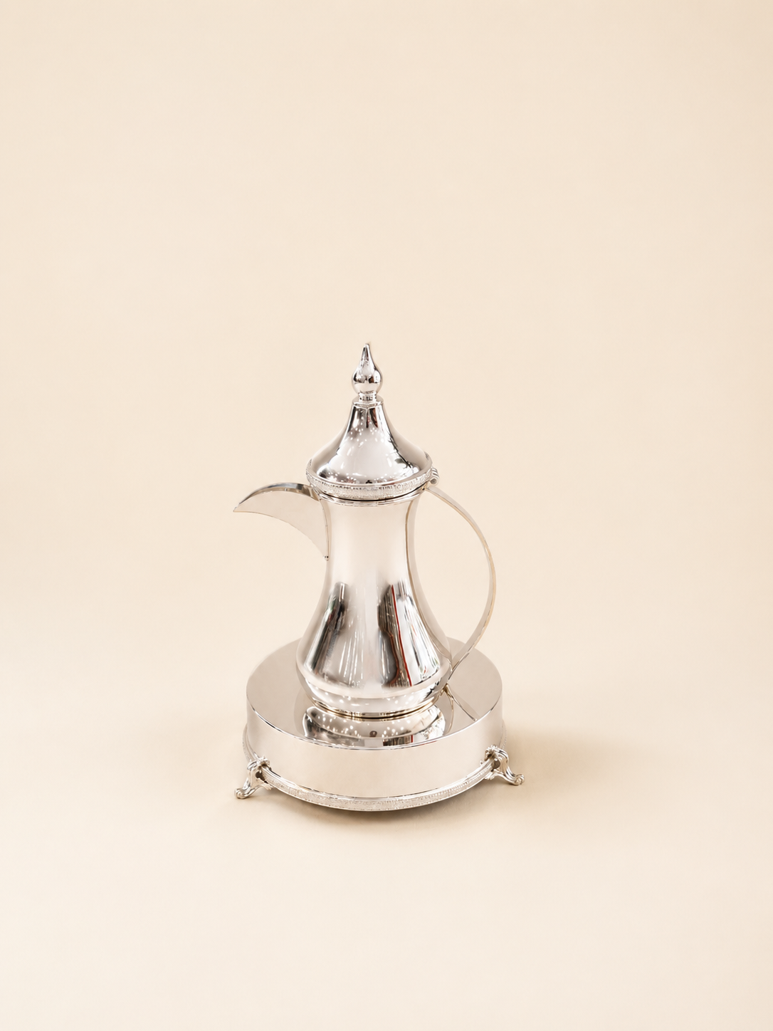 Silver-Plated Dallah with Candle Warmer by Oriental Elegance