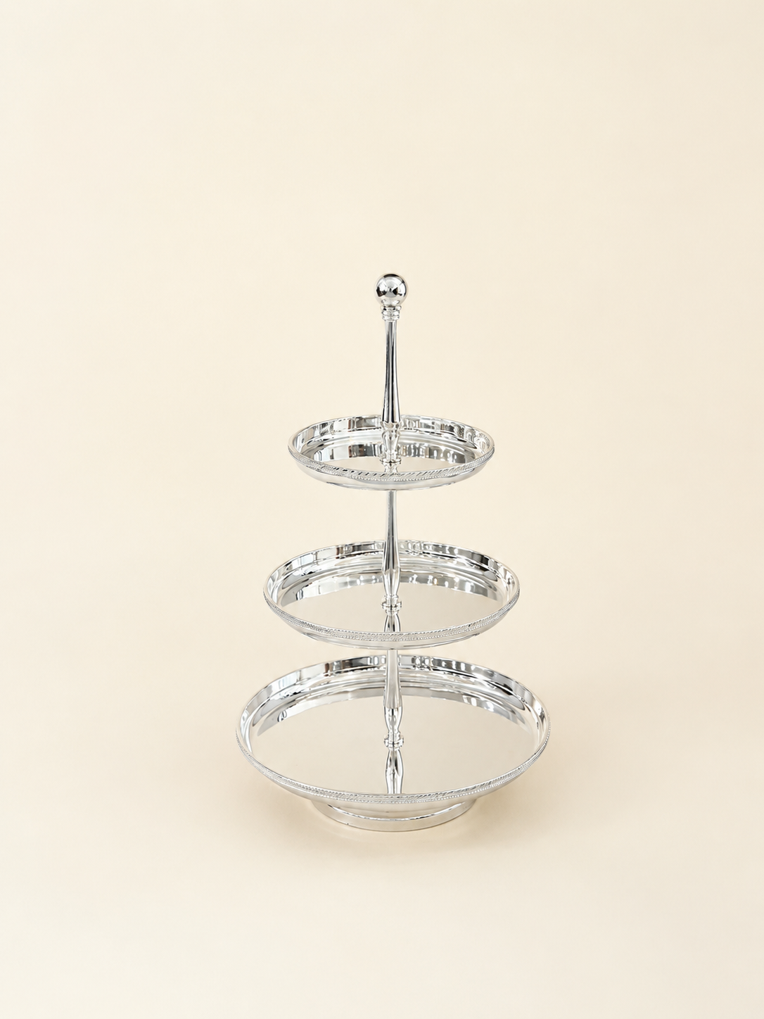 Silver-Plated Three-Tier Cake Stand by Oriental Elegance