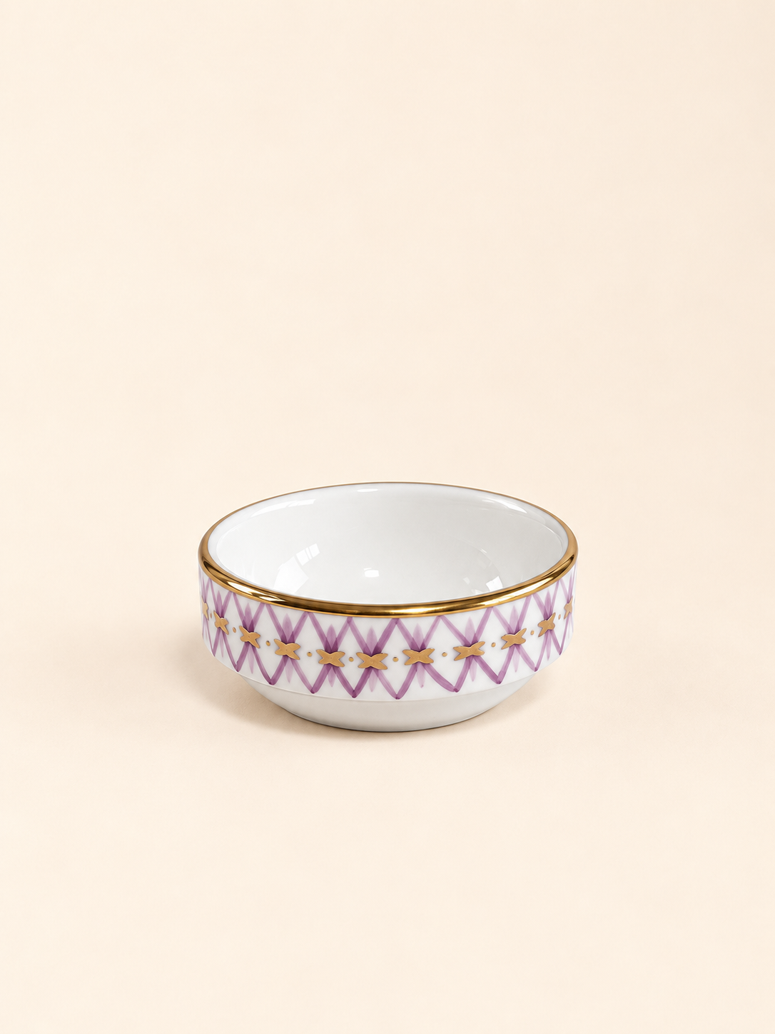 Mashrabiya Porcelain Mini Lokum Bowl in lilac by Oriental Elegance