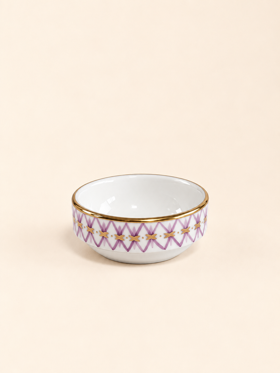 Mashrabiya Porcelain Mini Lokum Bowl in lilac by Oriental Elegance