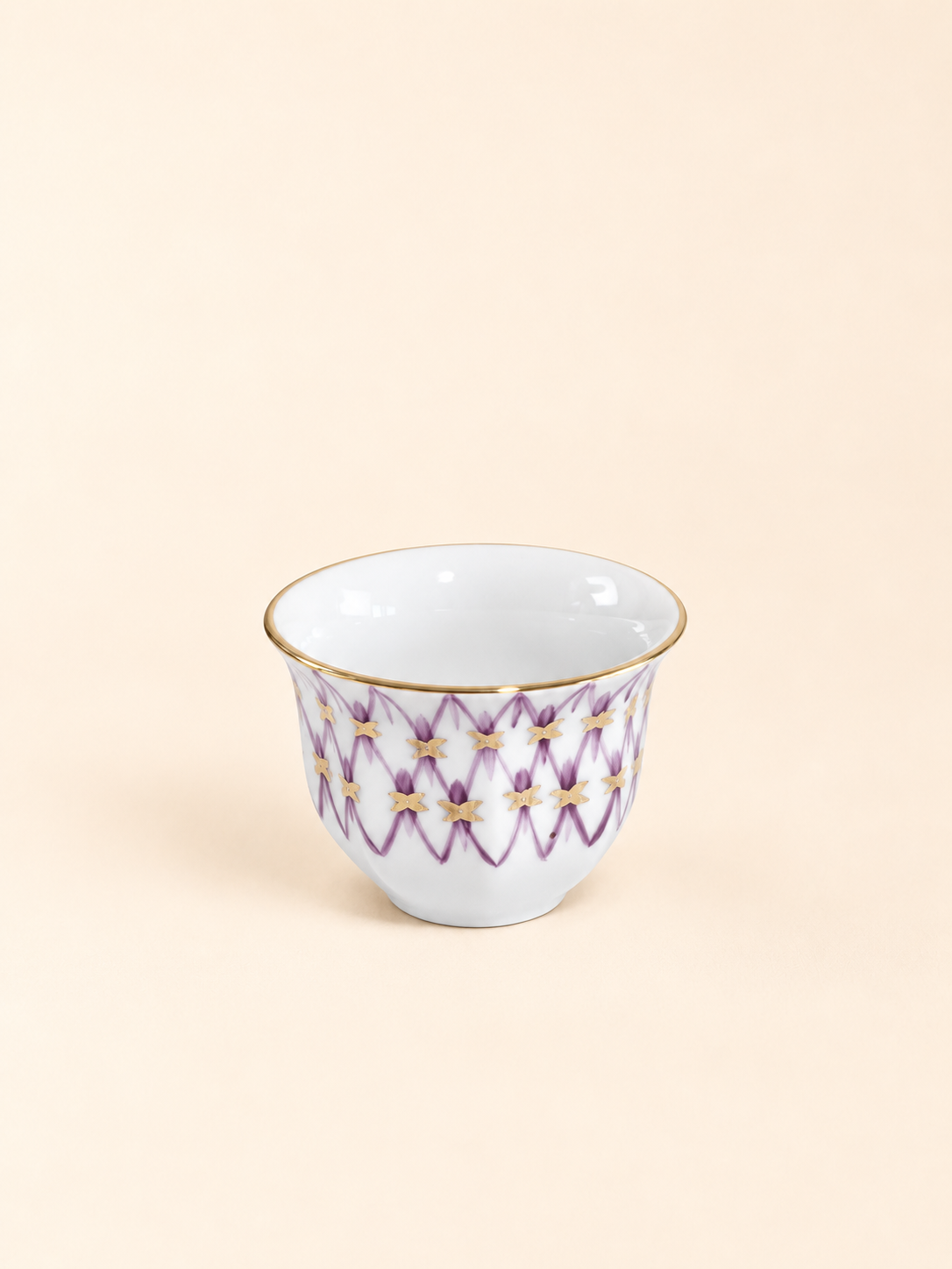 Mashrabiya Porcelain Arabic Coffee Cup in lilac by Oriental Elegance