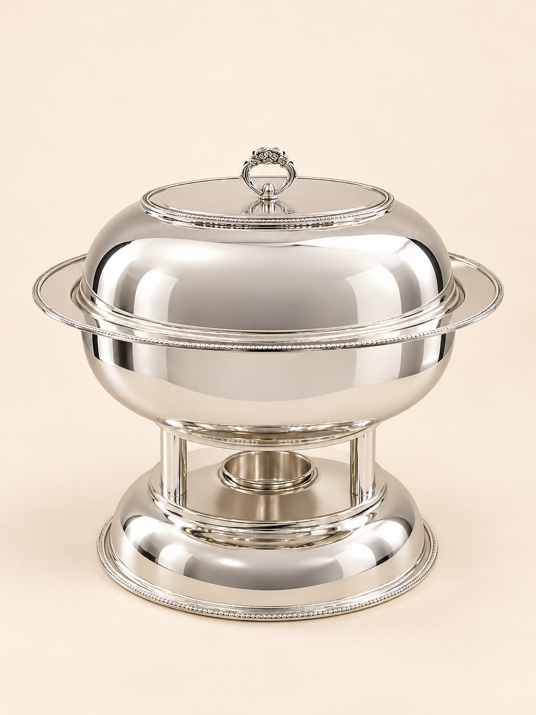 Silver-Plated Round Chafing Dish, 8 L by Oriental Elegance