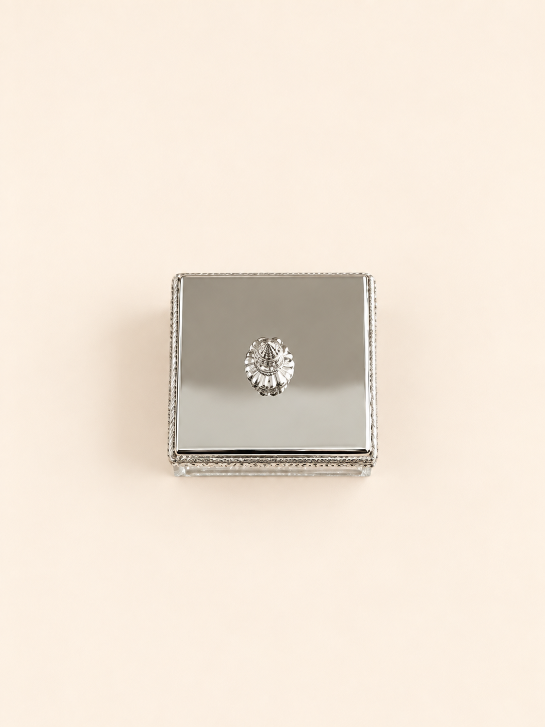 Silver-Plated Acrylic Candy Box with Lid, 10 cm – view 5
