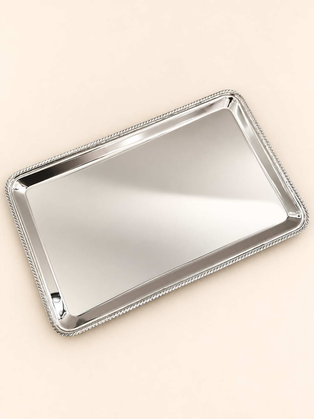 Silver-Plated Rectangular Tray, 27 × 43 cm by Oriental Elegance