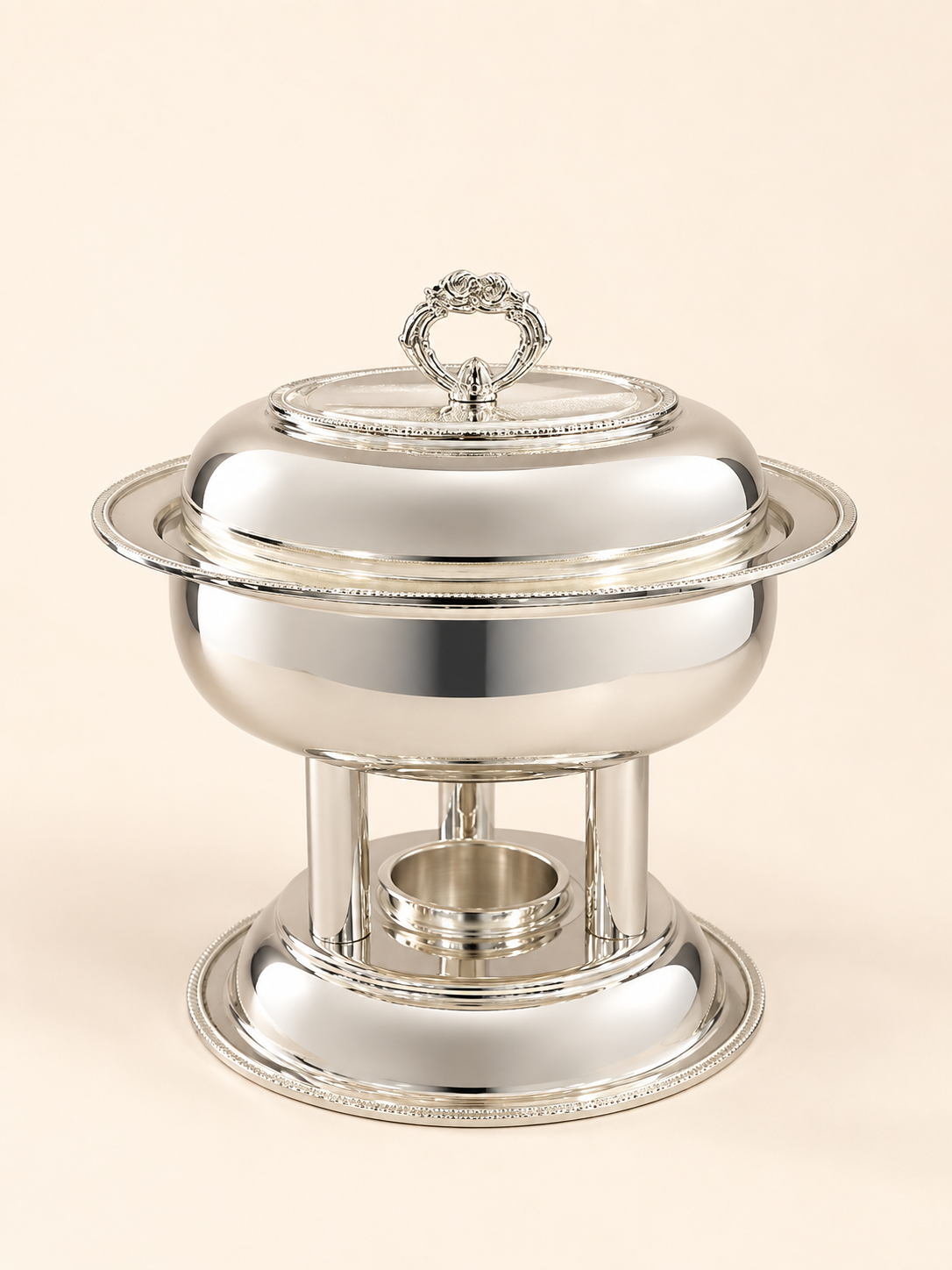 Silver-Plated Pillar Chafing Dish, 2.5 L by Oriental Elegance